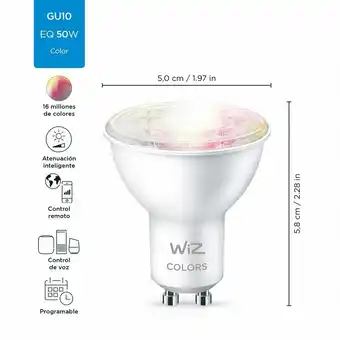 Tottus Wiz dicroico wifi color 4.9w gu10 oferta