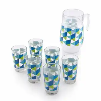 Tottus Juego 7 piezas jarra 1.5l+6 vasos 225ml dis1 pu oferta