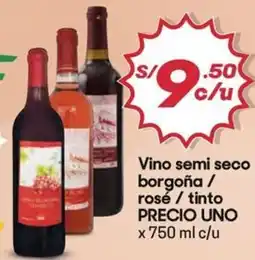 Hiperbodega Precio Uno PRECIO UNO Vino semi seco borgoña / rosé/tinto oferta