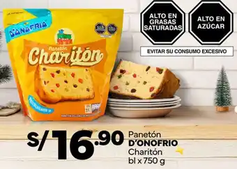 Plaza Vea D'ONOFRIO panetón charitón oferta