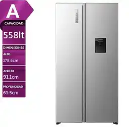 Ripley REFRIGERADORA HISENSE SIDE BY SIDE NO FROST BCD-558W oferta