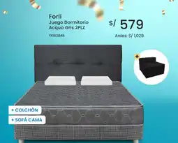 Tiendas EFE Forli Juego Dormitorio Acqua Gris oferta