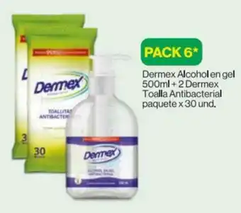 InkaFarma Dermex Alcohol en Gel 500ml + 2 Dermex Toalla Antibacterial 30 unid oferta