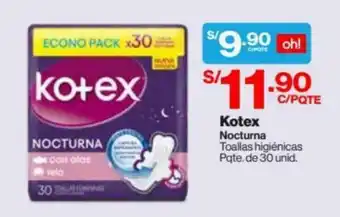 InkaFarma Kotex Nocturna 30 unid oferta