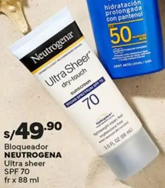 Plaza Vea Neutrogena bloqueador ultra sheer spf 70 oferta