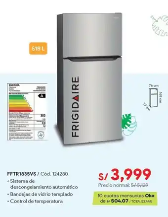 Hiraoka Frigidaire FFTR1835VS/Cód. 124280 oferta