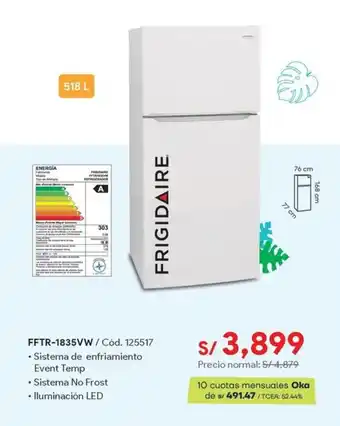 Hiraoka Frigidaire FFTR-1835VW / Cód. 125517 oferta