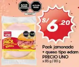 Hiperbodega Precio Uno Precio uno pack jamonada + queso tipo edam oferta