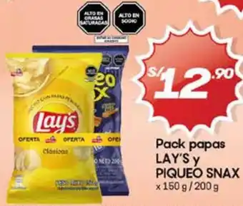 Hiperbodega Precio Uno Lay's y piqueo snax pack papas oferta