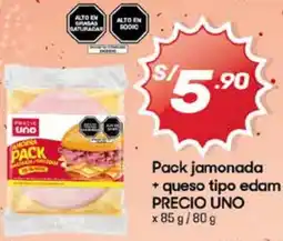 Hiperbodega Precio Uno Precio uno pack jamonada + queso tipo edam oferta