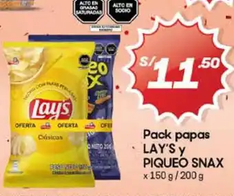 Hiperbodega Precio Uno Lay's y piqueo snax pack papas oferta