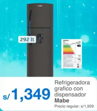 Tottus Mabe refrigeradora grafico con dispensador oferta