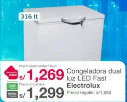 Tottus Electrolux congeladora dual luz led fast oferta