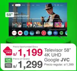 Tottus Jvc televisor 58" 4k uhd oferta