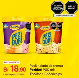 Metro Peziduri Pack helado de crema oferta