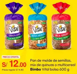 Metro vital bolsa bimbo oferta