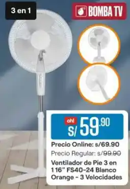 Promart Ventilador de Pie 3 en 116" FS40-24 Blanco oferta