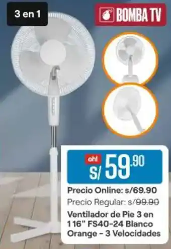 Promart Ventilador de Pie 3 en 116" FS40-24 Blanco oferta