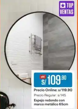 Promart Espejo redondo con marco metálico oferta