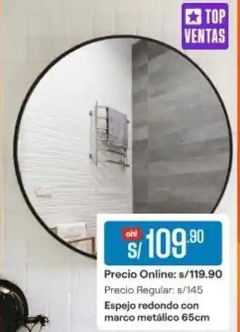 Promart Espejo redondo con marco metálico oferta