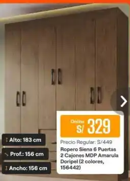 Promart Ropero Siena 6 Puertas oferta