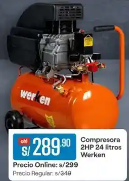 Promart Compresora 2hp 24 litros werken oferta