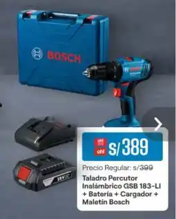 Promart Hbosch taladro percutor inalámbrico gsb 183-li oferta