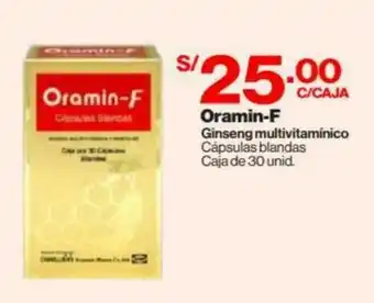 InkaFarma Oramin-F Ginseng Multivitaminico 30 unid oferta