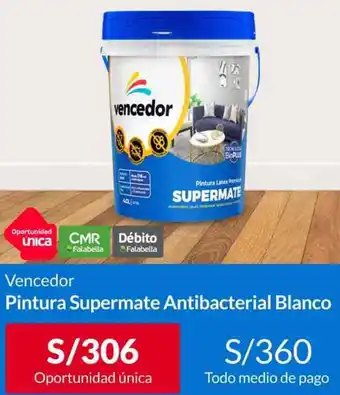 Sodimac Vencedor pintura supermate antibacterial blanco oferta