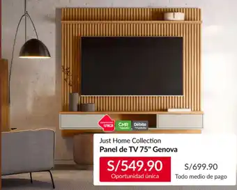 Sodimac Just home collection panel de tv 75" genova oferta