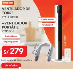 Hiraoka Combo ventilador de torre VMTT-1050R oferta