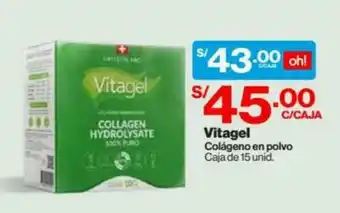 InkaFarma Vitagel Colágeno en Polvo 15 unid oferta