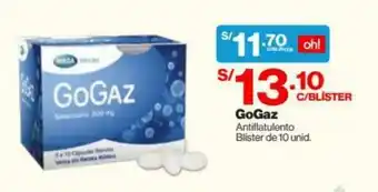 InkaFarma GoGaz Antiflatulento Blíster 10 unid oferta