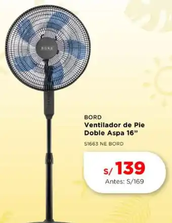 La Curacao Bord ventilador de pie doble aspa 16" oferta