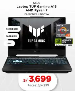 La Curacao Asus laptop tuf gaming A15 AMD ryzen 7 oferta