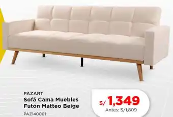 La Curacao Pazart sofá cama muebles futón matteo beige oferta