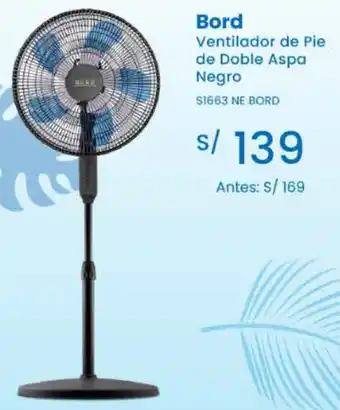 Tiendas EFE Bord ventilador de pie de doble aspa negro oferta