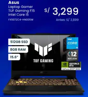 Tiendas EFE Asus laptop gamer tuf gaming f15 intel core i5 oferta