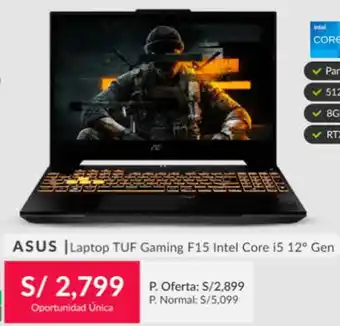 Falabella Asus laptop tuf gaming f15 intel core i5 12° gen oferta