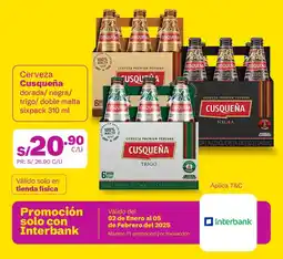 Tambo Cusqueña Cerveza oferta