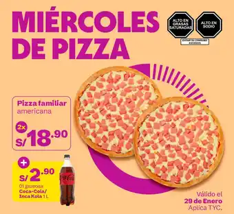 Tambo Pizza familiar americana + Coca-Cola/Inca Kola oferta