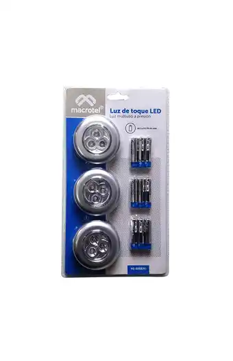 Tiendas EFE Luz de toque led macrotel pck 3 unidades - gris oferta