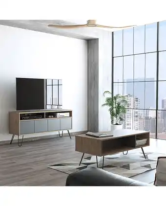 Tiendas EFE Rack tv 55 + mesa de centro vassel tuhome - miel / plomo oferta