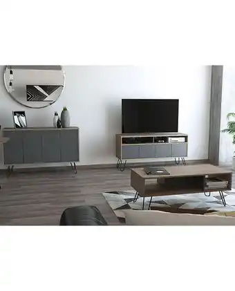 Tiendas EFE Rack tv 55 + bife + mesa centro vassel tuhome - miel / plomo oferta