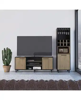 Tiendas EFE Combo tuhome: rack tv55 + bar alto kaia - wengue/miel oferta