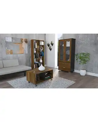 Tiendas EFE Vitrina tuhome + biblioteca + mesa centro classic color - caramelo y wengue oferta