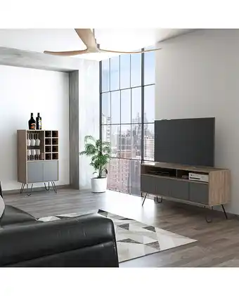 Tiendas EFE Rack tv 55 + bar vassel tuhome - miel / plomo oferta