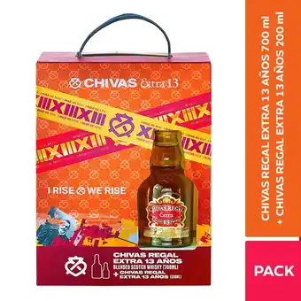 Tottus Pack whisky 13 años 700 ml + whisky 13 años 200 ml oferta