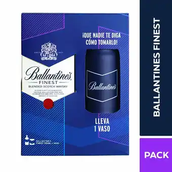 Tottus Pack whisky finest 750 ml + 1 vaso oferta