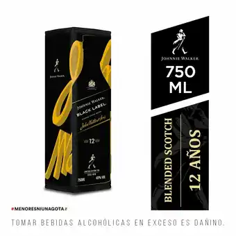 Tottus Whisky black label lata 750 ml oferta